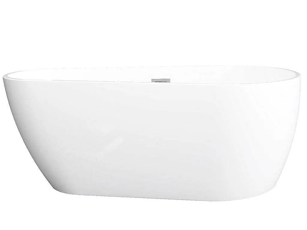 Banheira De Pousar*Vente-unique Banheira Clássica Assimetrica De 240 L Dimensoes 160 X 80 X 59 Cm Cor Branco Em Acrilico - Lepine