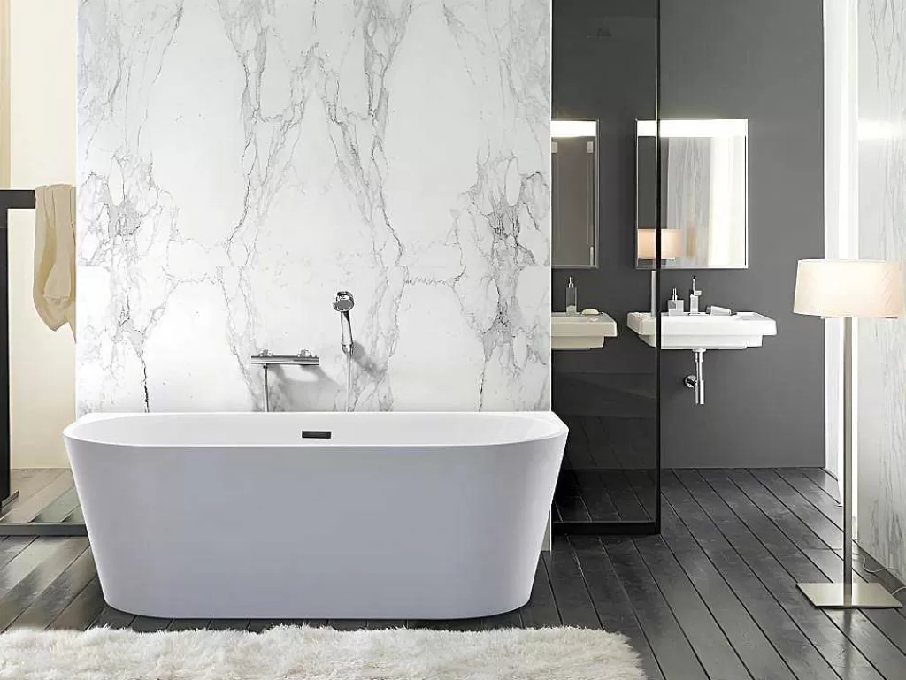 Banheira De Pousar E Encostar*Shower & Design Banheira Clássica De 255 L Dimensoes 180X75X58 Cm Cor Branca - Divina