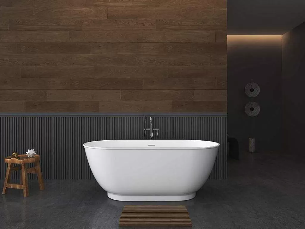 Banheira De Pousar*Shower & Design Banheira Clássica Oval 210 L, 150 X 74 X 57 Cm Braco Acrilico - Mobula