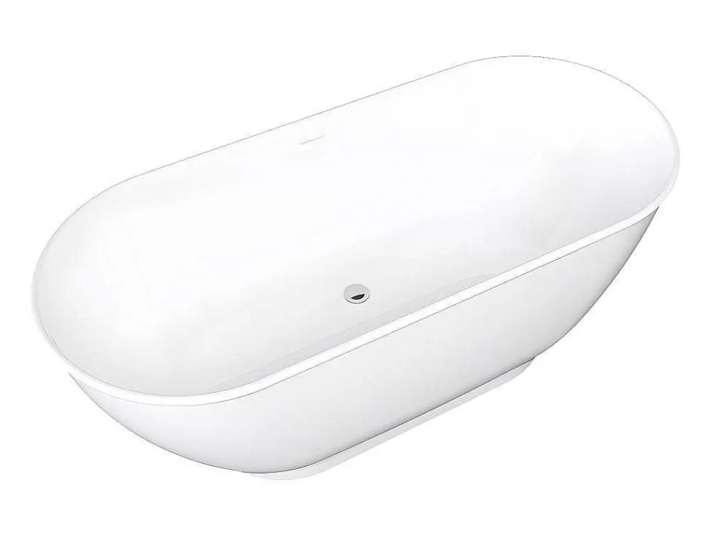 Banheira De Pousar*Shower & Design Banheira Clássica Oval De 240 L Dimensoes 170 X 75 X 60 Cm Cor Branco Em Acrilico - Mobula