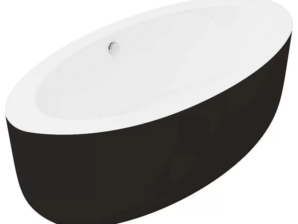 Banheira De Pousar*Shower & Design Banheira Clássica Oval De 251 L 185 X 90 X 50 Cm Preta Em Acrilico - Marmati