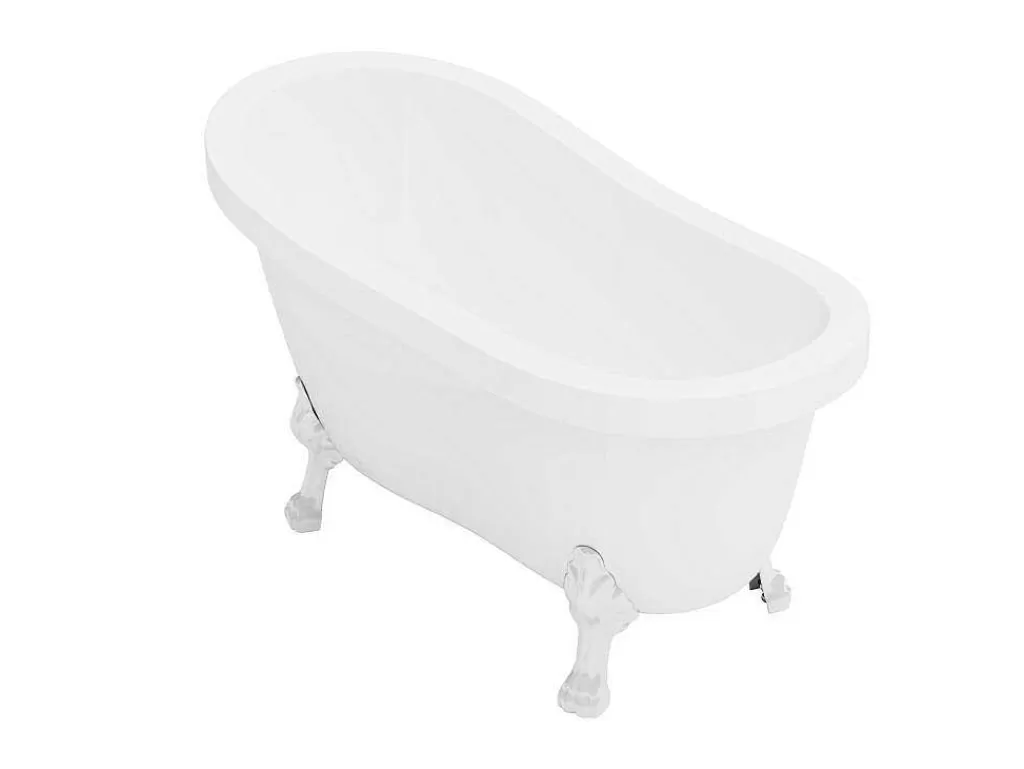 Banheira Com Pés*Shower & Design Banheira Clássica Oval Estilo Retro De 171 L Dimensoes 145 X 74 X 77 Cm Com Pés Pata De Leao Brancos - Nisos