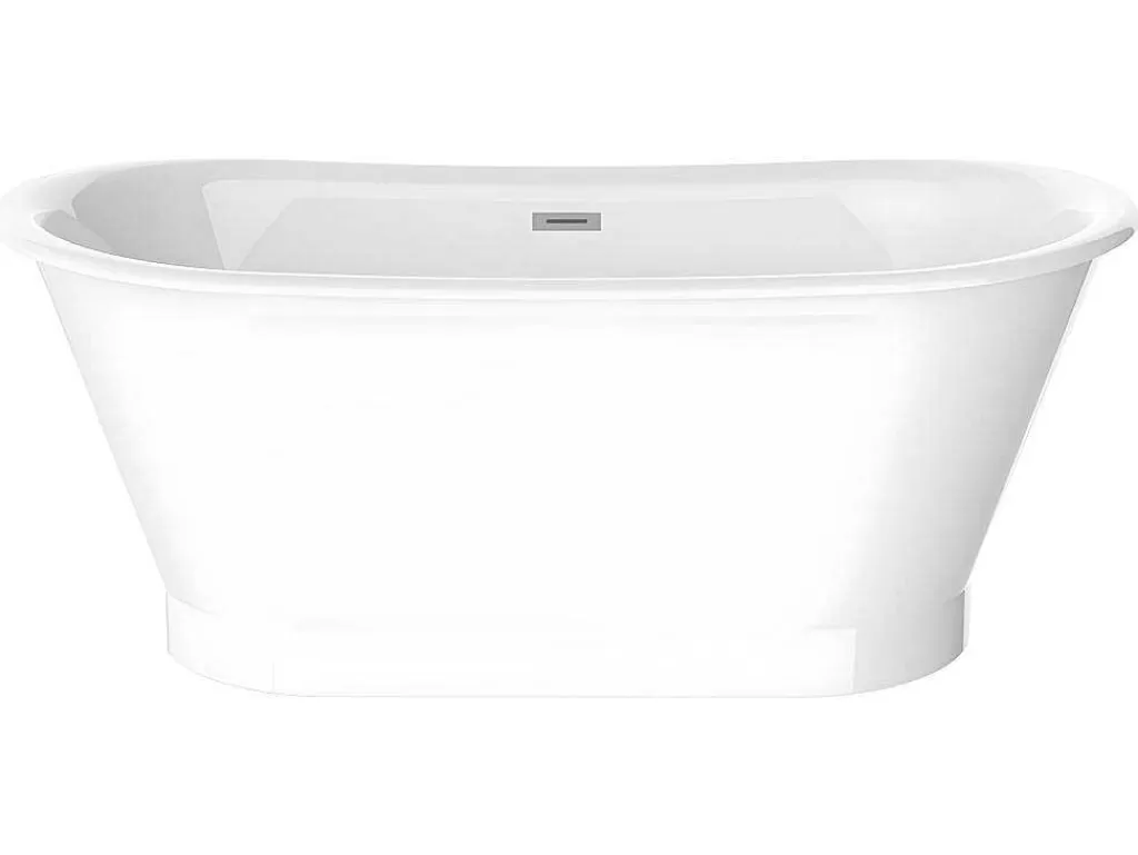 Banheira De Pousar*Shower & Design Banheira Clássica Oval Estilo Retro De 180 L, Dimensoes 150 X 74 X 63 Cm Cor Branco Em Acrilico - Pelmato