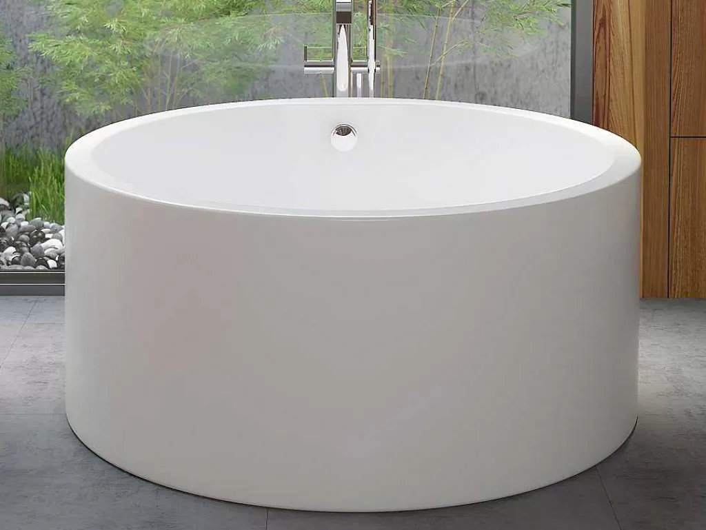Banheira De Pousar*Shower & Design Banheira Clássica Redonda 165 L 130 X 130 X 58 Cm Branco Acrilico - Laguno