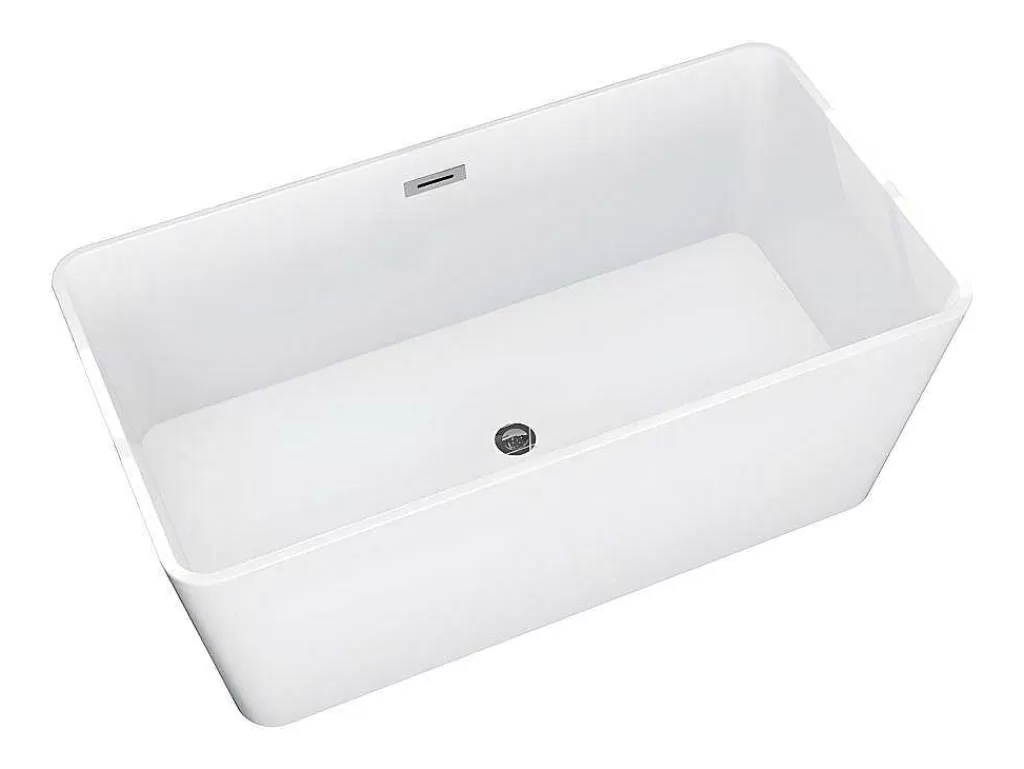 Banheira De Pousar*Shower & Design Banheira Clássica Retangular De 197 L Dimensoes 130 X 70 X 55 Cm Cor Branco Em Acrilico - Spicara