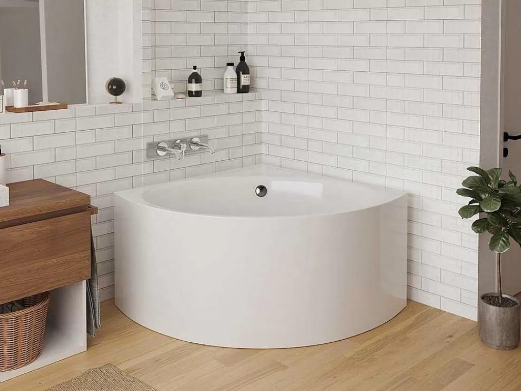 Banheira De Canto*Shower & Design Banheira De Canto 198 L 120 X 120 X 63 Cm Branco Acrilico - Cobitis