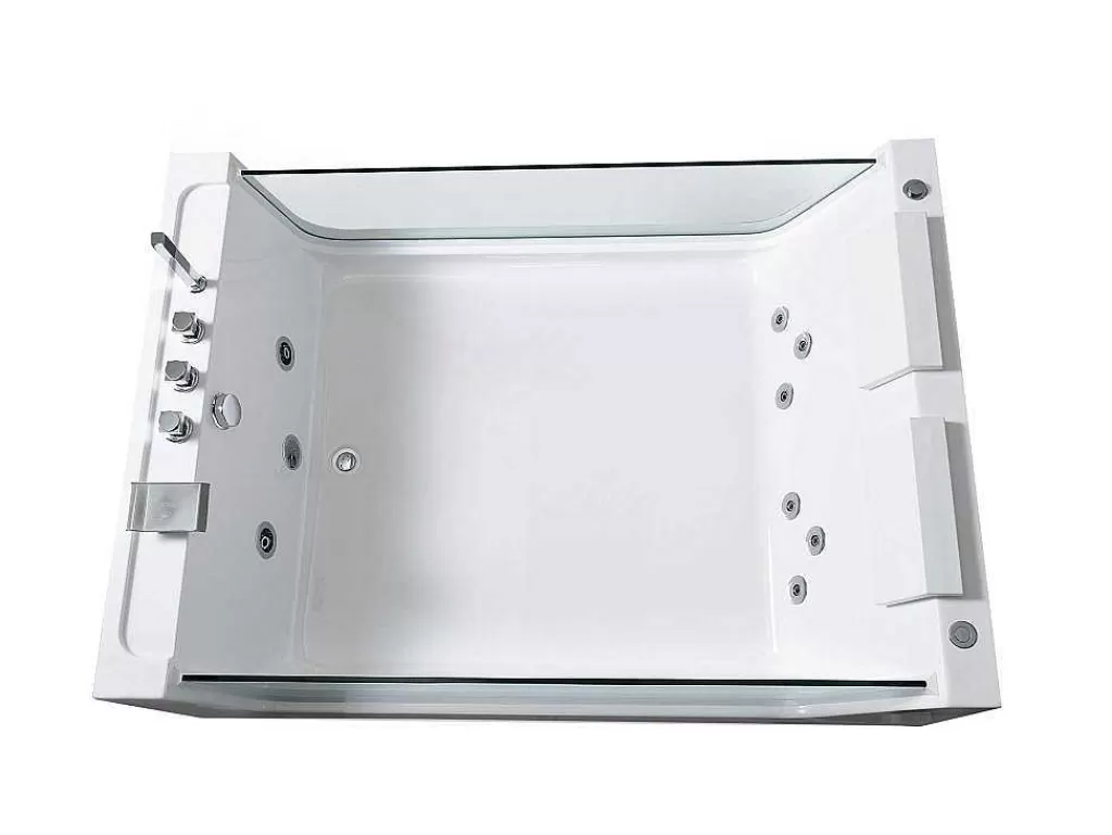 Banheira De Hidromassagem*ELITESHOPPING Banheira De Hidromassagem 170 X 120 Cm 8 Jatos Com Vidro Panorâmico - Gemma