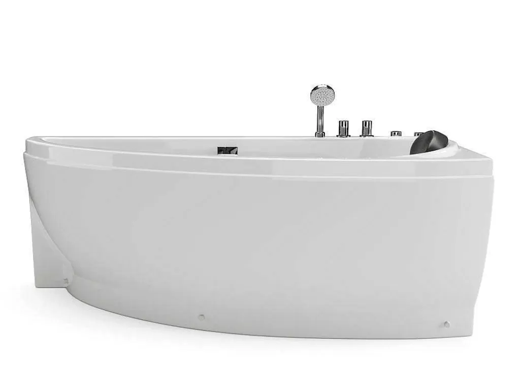 Banheira De Hidromassagem*Shower & Design Banheira De Hidromassagem Assimetrica Branca, 1 Lugar, 160X75 Cm, Canto Direito - Tabana