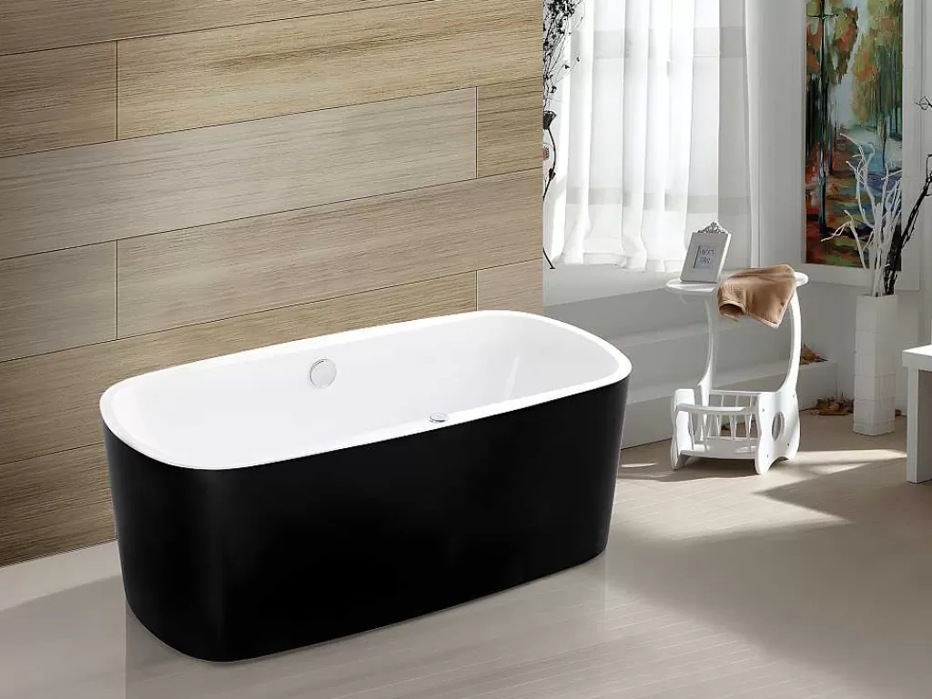 Banheira De Pousar*Shower & Design Banheira De Hidromassagem Com Leds Sirgao - 1 Péssoa - 155L - 75X150 Cm - Preta