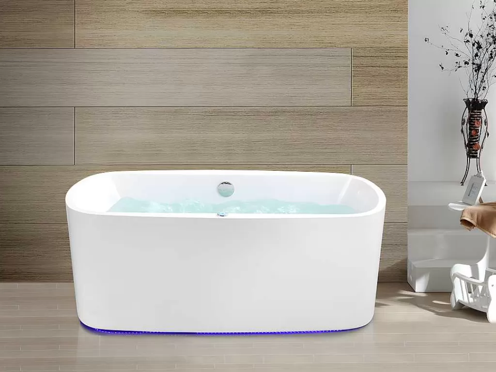 Banheira De Pousar*Shower & Design Banheira De Hidromassagem Com Leds Sirgao - 1 Péssoa - 155L - 75X150 Cm - Preta