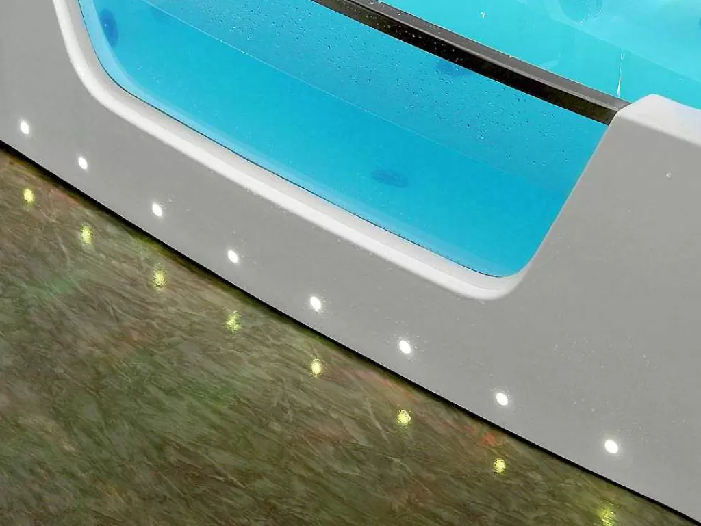 Banheira De Hidromassagem*Shower & Design Banheira De Hidromassagem De Vidro Com Leds Dyona - 1 Péssoa - 260L - 170X85X58 Cm - Branco
