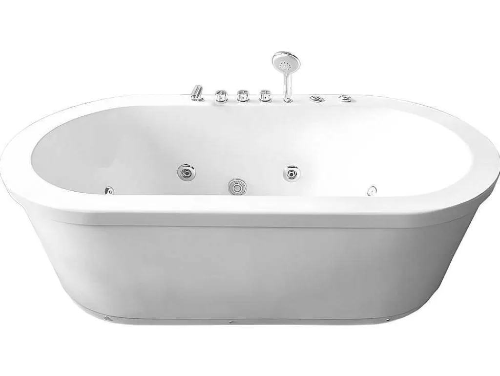 Banheira De Hidromassagem*ELITESHOPPING Banheira De Hidromassagem Exenta Branca 185 X 95 Cm 10 Jatos - Berry