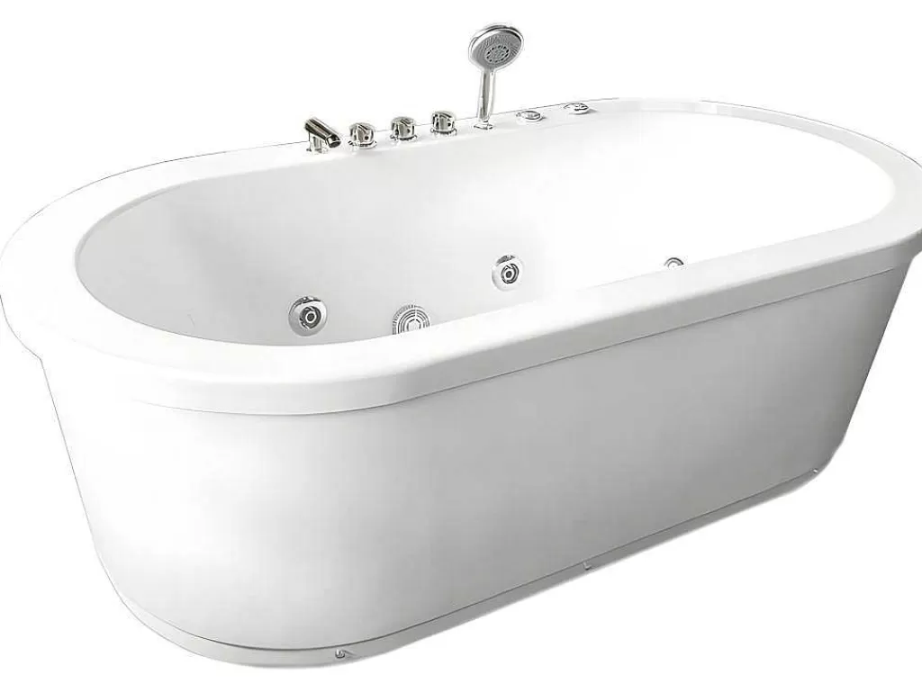 Banheira De Hidromassagem*ELITESHOPPING Banheira De Hidromassagem Exenta Branca 185 X 95 Cm 10 Jatos - Berry