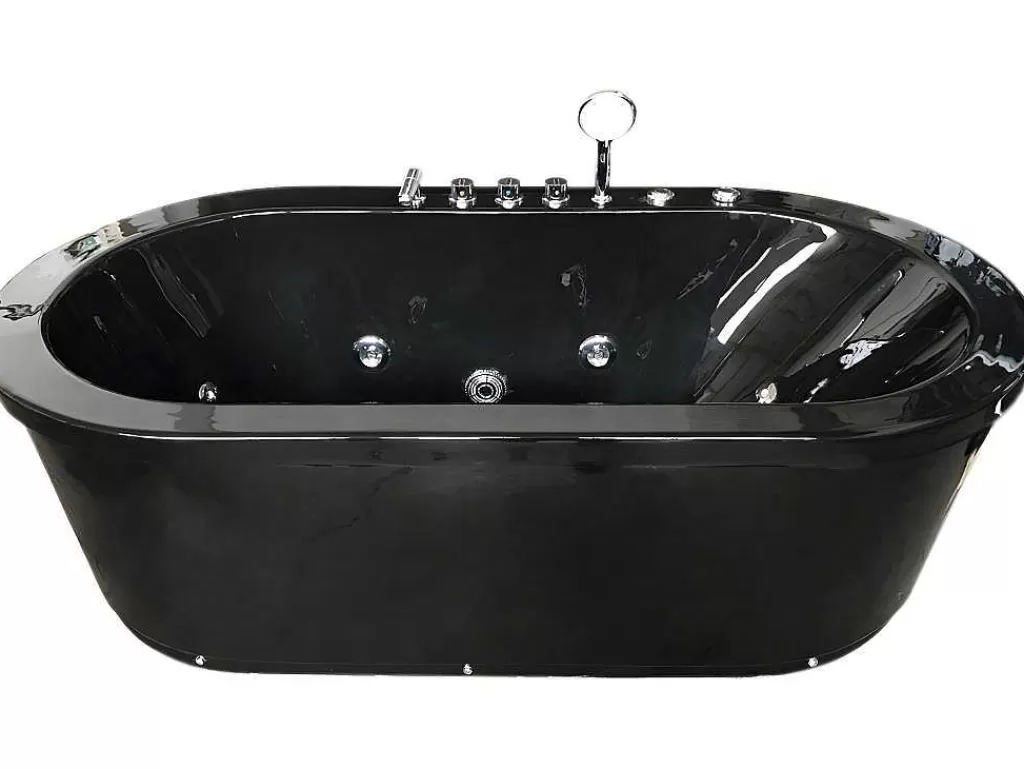 Banheira De Hidromassagem*ELITESHOPPING Banheira De Hidromassagem Exenta Preta 185 X 95 Cm 10 Jatos - Berry