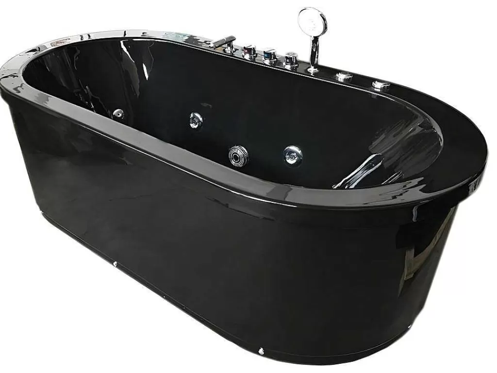 Banheira De Hidromassagem*ELITESHOPPING Banheira De Hidromassagem Exenta Preta 185 X 95 Cm 10 Jatos - Berry