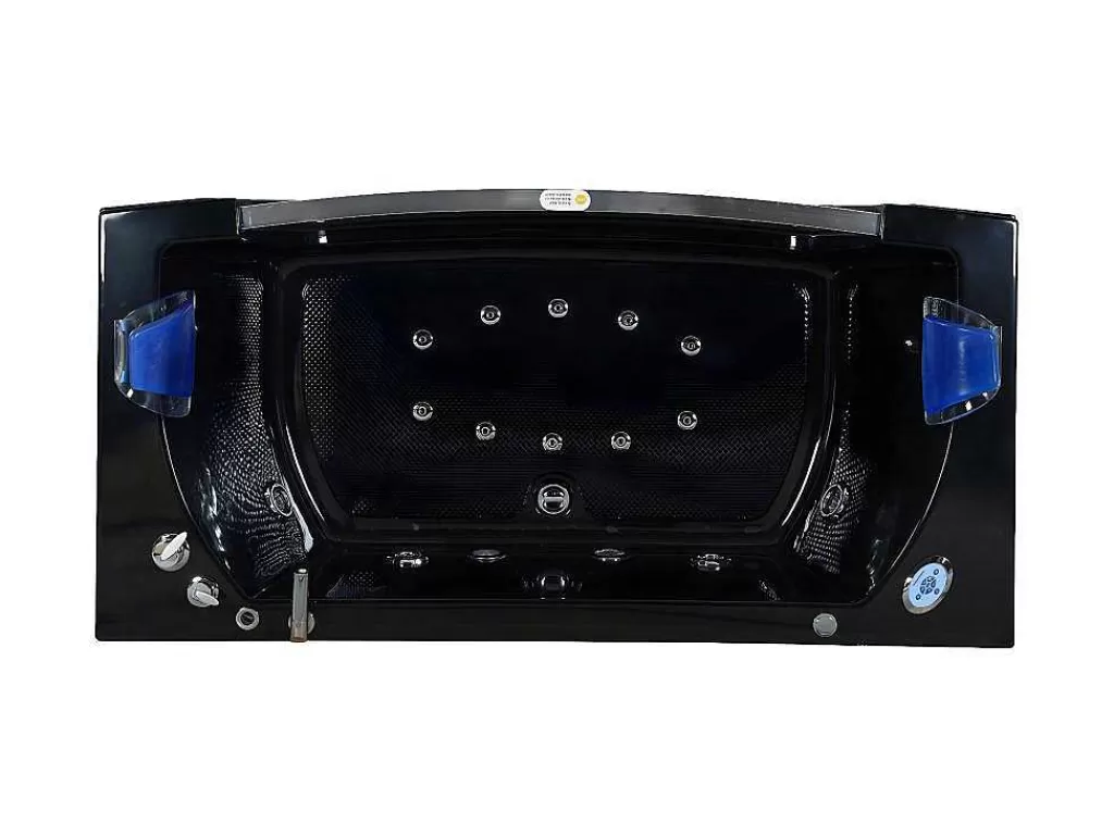Banheira De Hidromassagem*ELITESHOPPING Banheira De Hidromassagem Preta 180 X 90 Cm Vidro Frontal 14 Jatos - Cherry