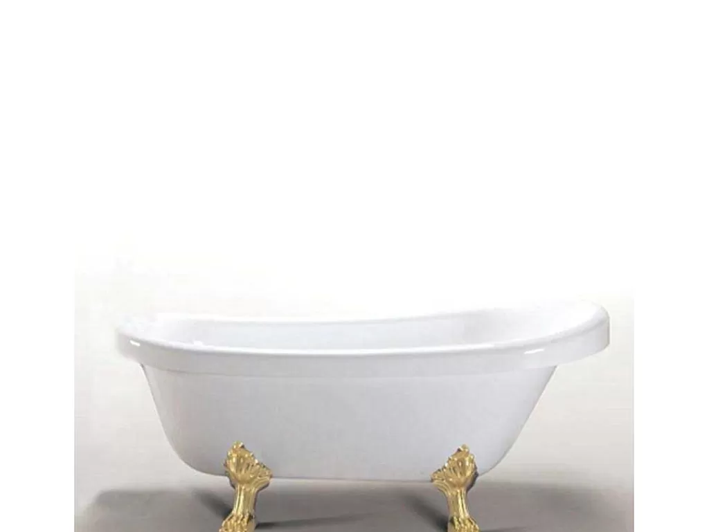 Banheira Com Pés*ELITESHOPPING Banheira De Ilha Vintage 170 X 80 Cm Com Pés Dourados E Torneira - Marigold