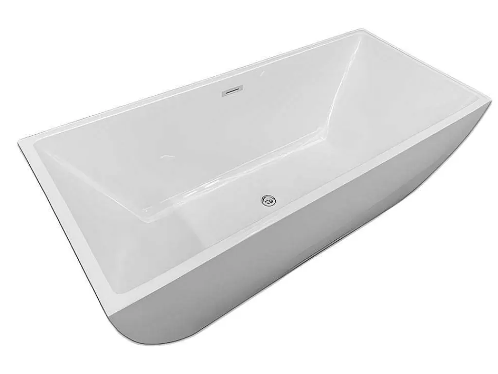 Banheira De Pousar*ELITESHOPPING Banheira Exenta Branca 170 X 75 Cm + Torneira - Destiny