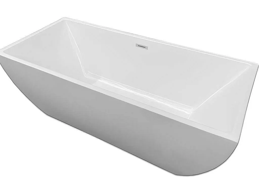 Banheira De Pousar*ELITESHOPPING Banheira Exenta Branca 170 X 75 Cm + Torneira - Destiny