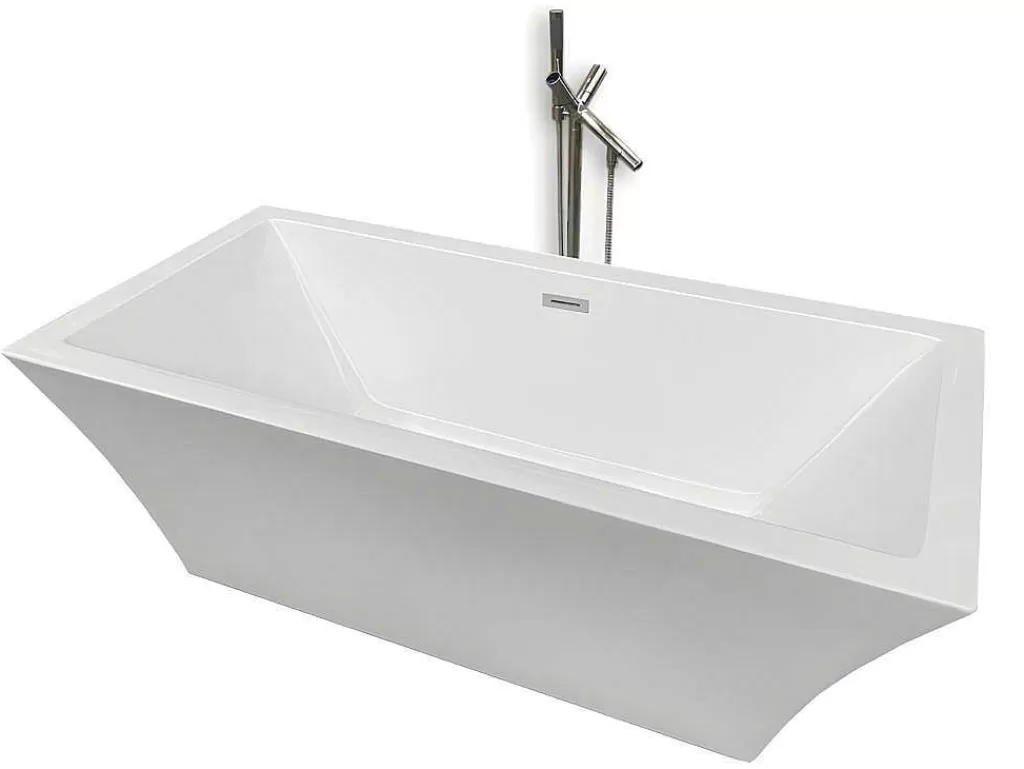 Banheira De Pousar*ELITESHOPPING Banheira Exenta Branca 170 X 80 Cm + Torneira - Heaven