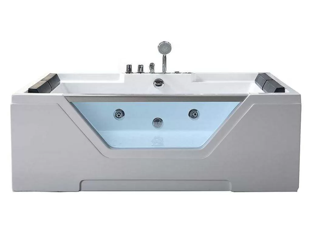 Banheira De Hidromassagem*ELITESHOPPING Banheira Hidromassagem 170 X 120 Cm 8 Jatos Com Vidro Panorâmico - Amber