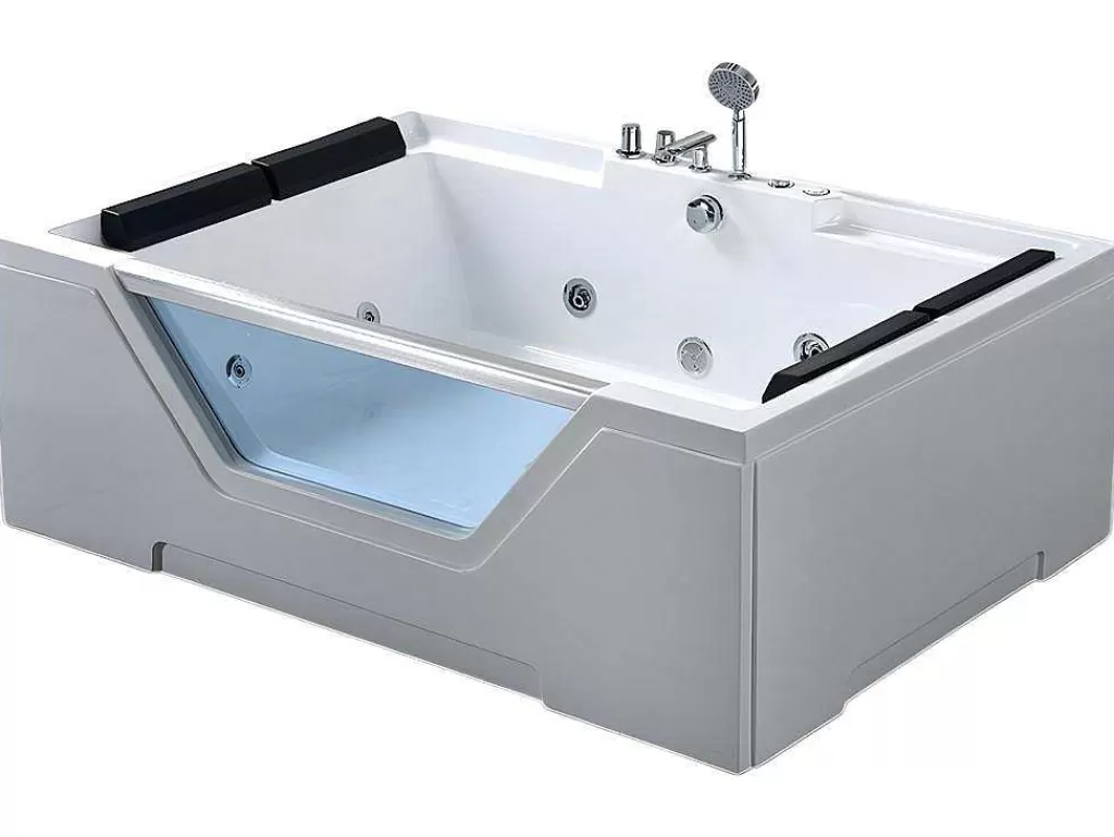 Banheira De Hidromassagem*ELITESHOPPING Banheira Hidromassagem 170 X 120 Cm 8 Jatos Com Vidro Panorâmico - Amber