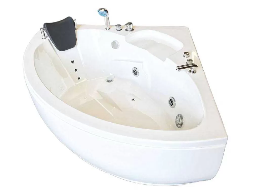 Banheira De Hidromassagem*ELITESHOPPING Banheira Hidromassagem Branca 135 X 135 Cm Para 2 Péssoas 9 Jatos - Briony