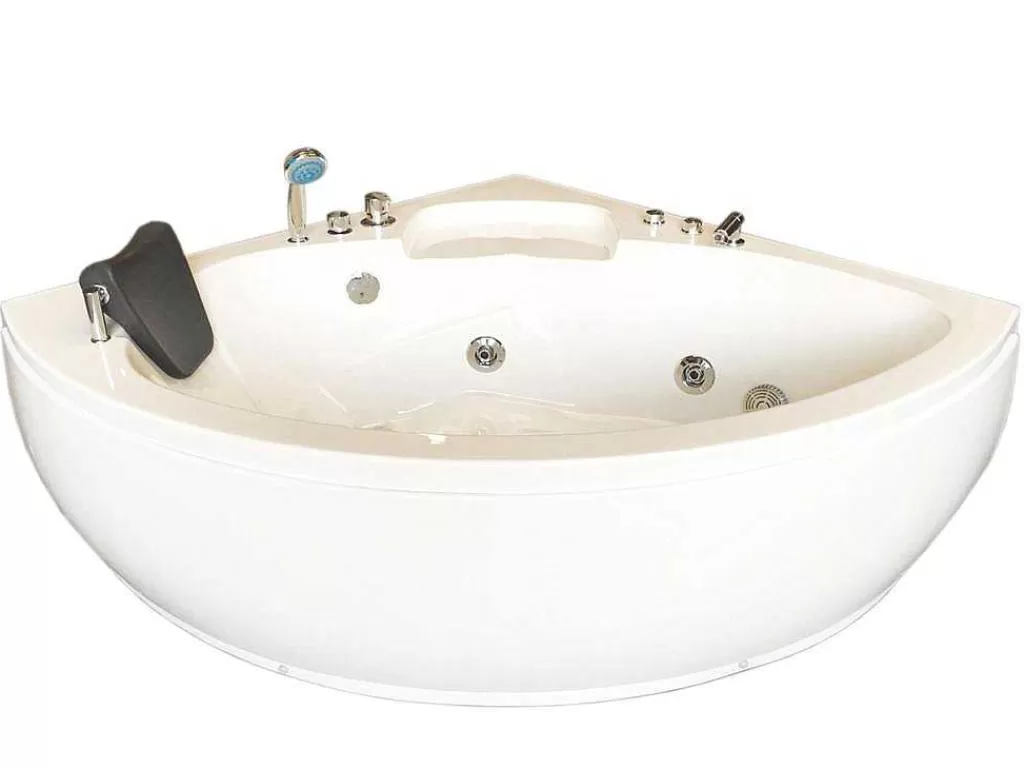 Banheira De Hidromassagem*ELITESHOPPING Banheira Hidromassagem Branca 135 X 135 Cm Para 2 Péssoas 9 Jatos - Briony