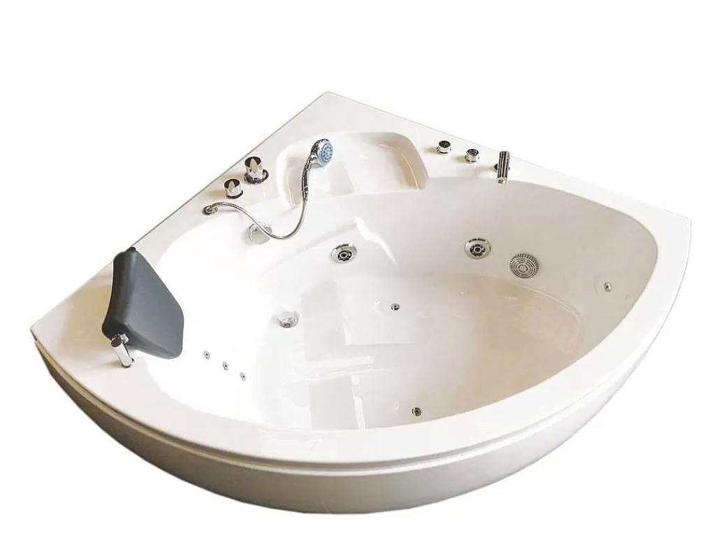 Banheira De Hidromassagem*ELITESHOPPING Banheira Hidromassagem Branca 135 X 135 Cm Para 2 Péssoas 9 Jatos - Briony