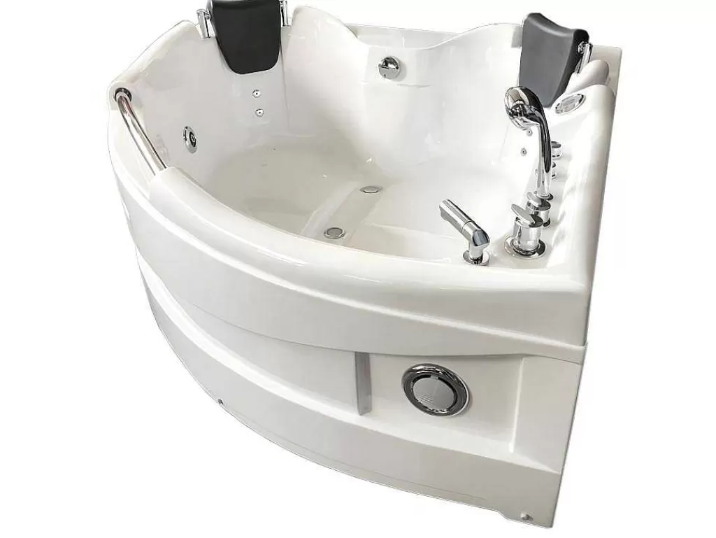 Banheira De Hidromassagem*ELITESHOPPING Banheira Hidromassagem Branca 150 X 150 Cm Cromoterapia 9 Jatos - Alyssa