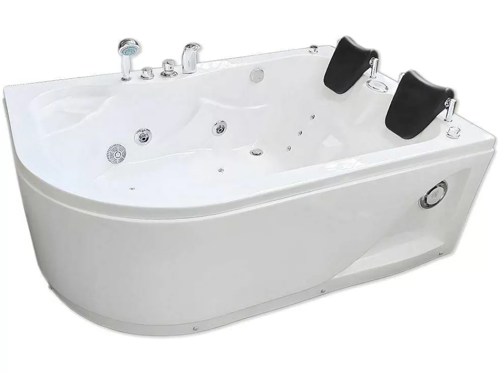 Banheira De Hidromassagem*ELITESHOPPING Banheira Hidromassagem Branca 170 X 115 Cm Para 2 Péssoas 15 Jatos - Dahlia