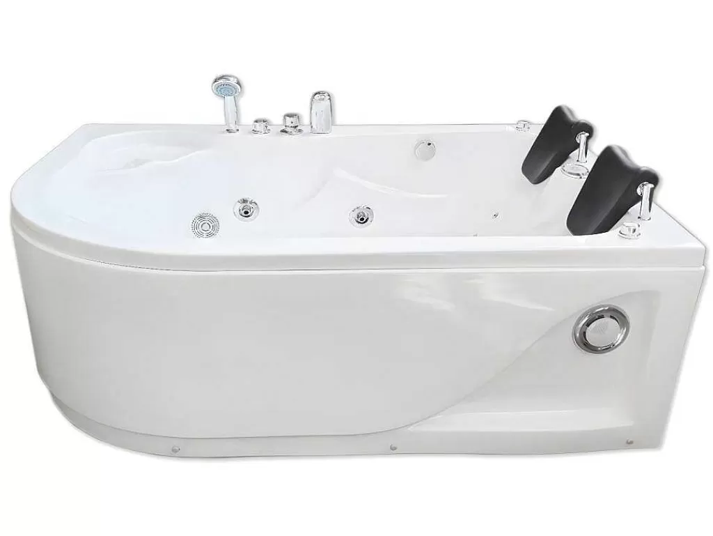 Banheira De Hidromassagem*ELITESHOPPING Banheira Hidromassagem Branca 170 X 115 Cm Para 2 Péssoas 15 Jatos - Dahlia