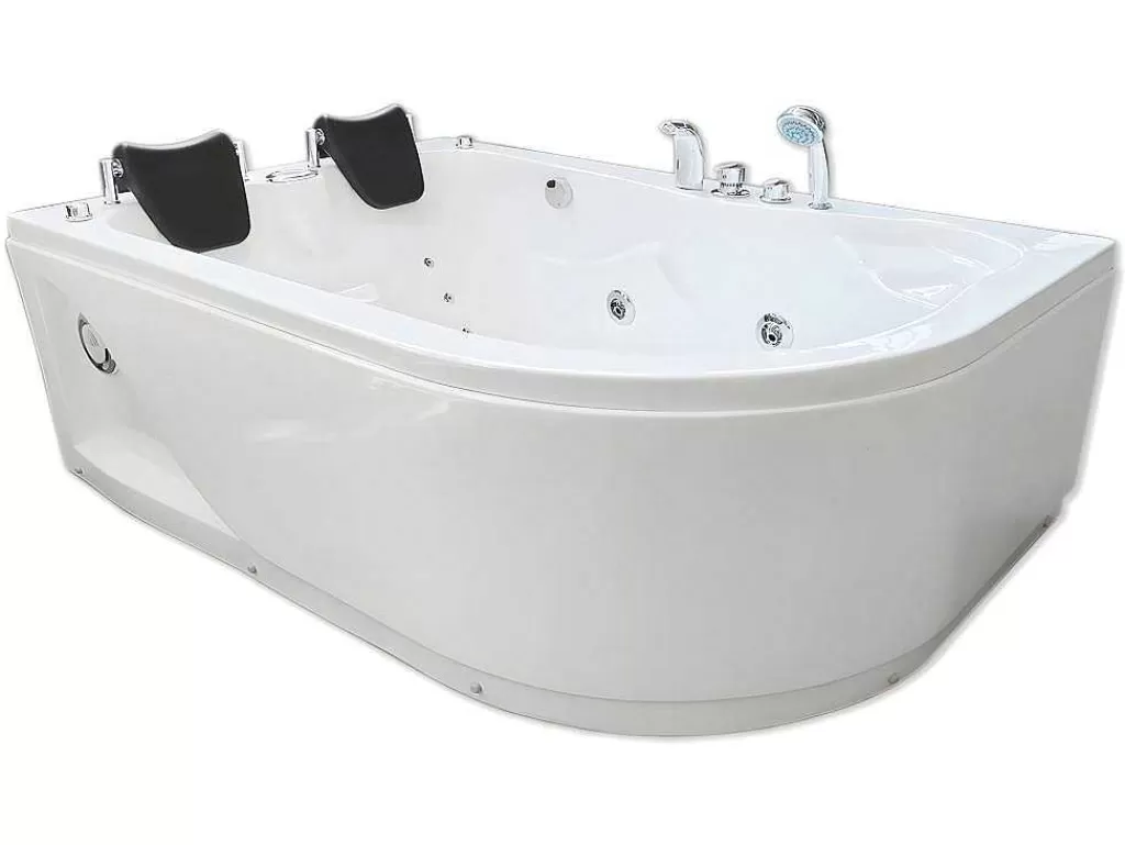 Banheira De Hidromassagem*ELITESHOPPING Banheira Hidromassagem Branca 170 X 115 Cm Para 2 Péssoas 15 Jatos - Tulip