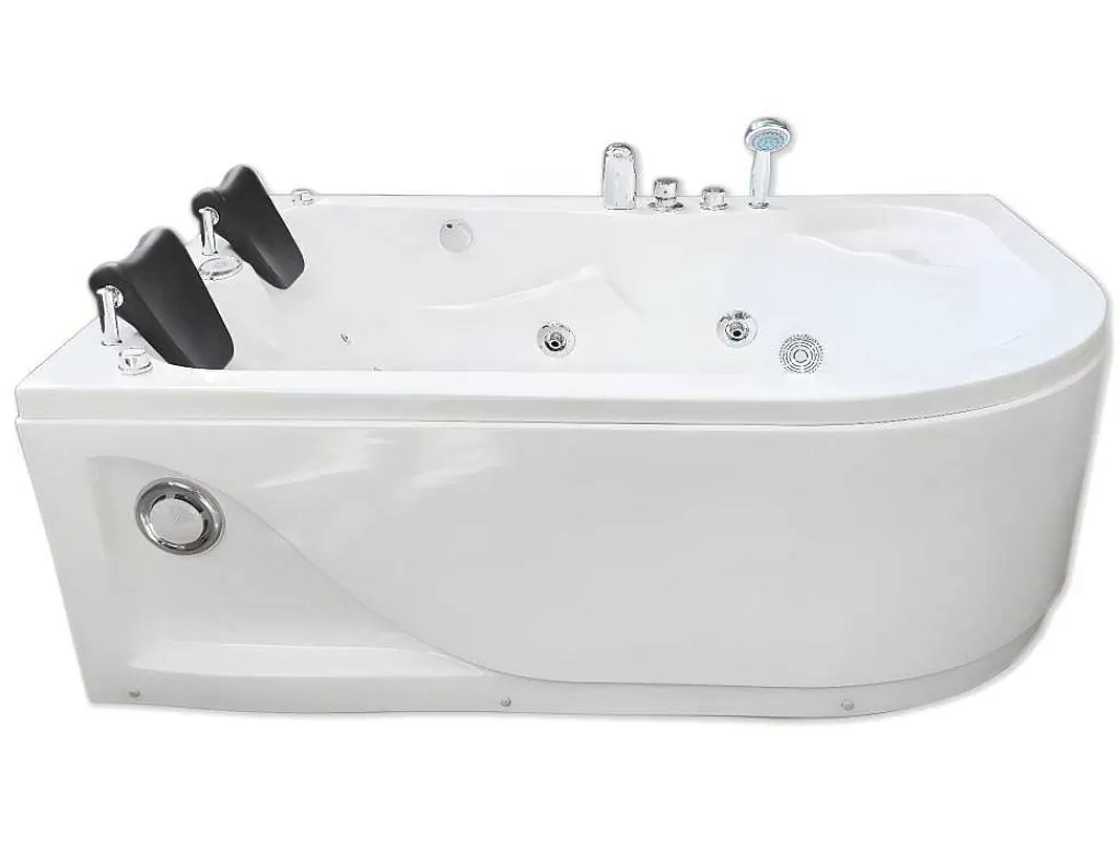 Banheira De Hidromassagem*ELITESHOPPING Banheira Hidromassagem Branca 170 X 115 Cm Para 2 Péssoas 15 Jatos - Tulip