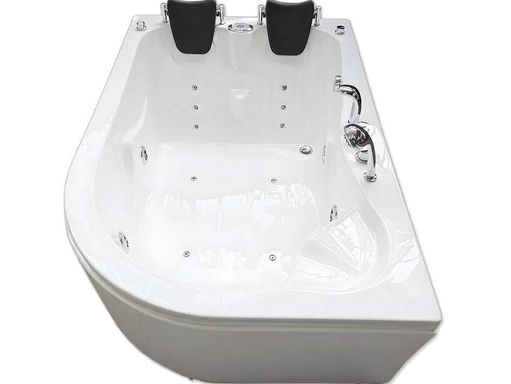 Banheira De Hidromassagem*ELITESHOPPING Banheira Hidromassagem Branca 170 X 115 Cm Para 2 Péssoas 15 Jatos - Tulip