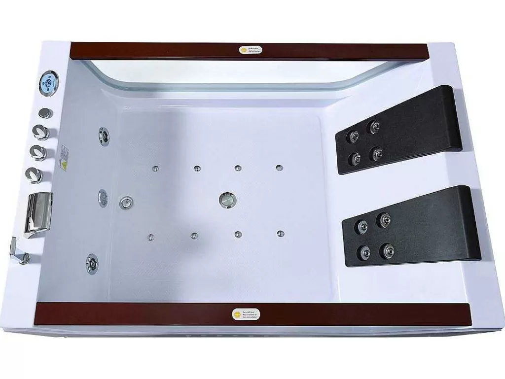 Banheira De Hidromassagem*ELITESHOPPING Banheira Hidromassagem Branca 180 X 120 Cm 18 Jatos - Pearl