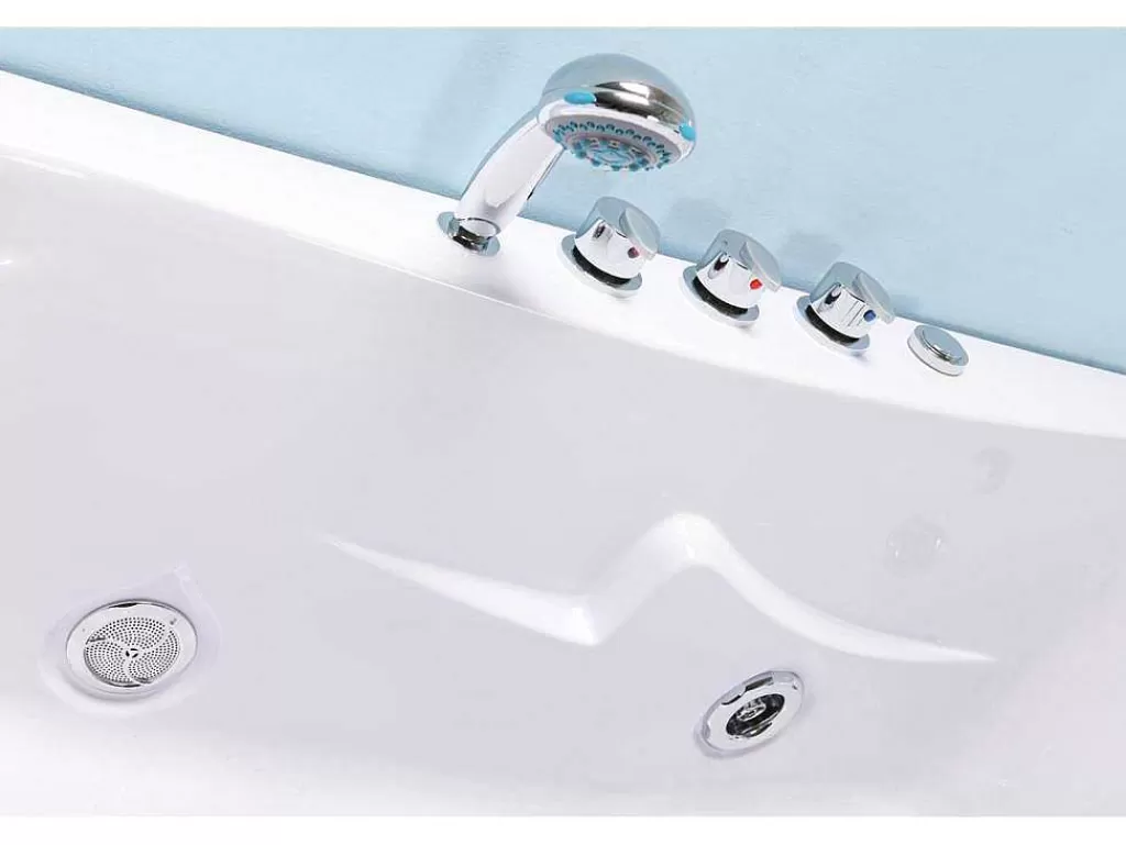 Banheira De Hidromassagem*ELITESHOPPING Banheira Hidromassagem Branca 180 X 120 Cm 2 Péssoas 8 Jactos - Poppy