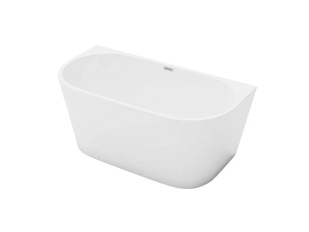 Banheira De Pousar E Encostar*Shower & Design Banheira Semi-Clássica 175 L, 130 X 71,5 X 58 Cm Branca Acrilico - Divina