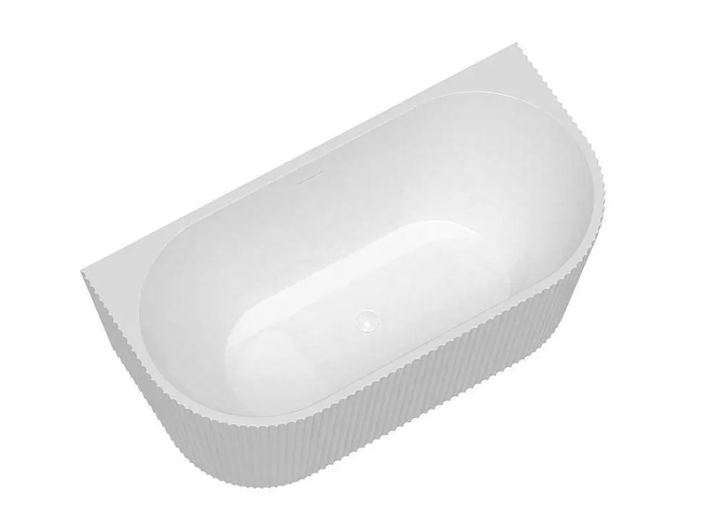 Promoções Casa De Banho & Bem-Estar*Shower & Design Banheira SemiClássica Estriada Em Acrilico Branco Brilhante 149 X 75 X 58 Cm - Zelina