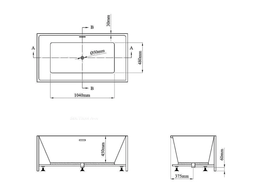 Promoções Casa De Banho & Bem-Estar*Shower & Design Banheira SemiClássica Retangular 202 L 150X75X58 Cm Branca Acrilica - Pikaia