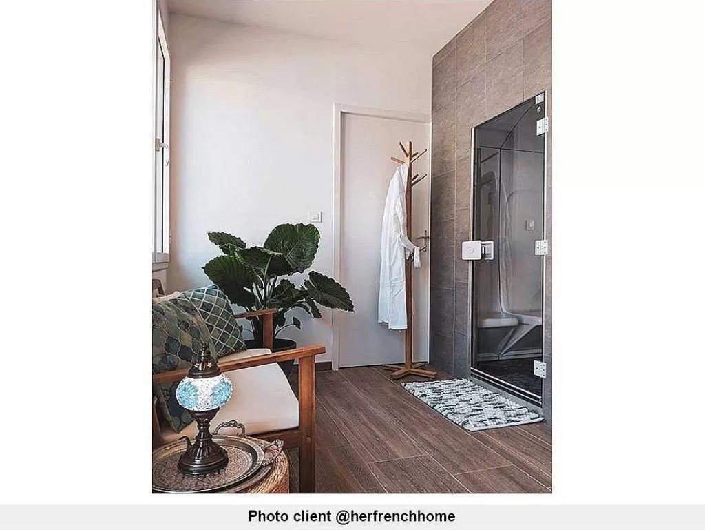 Banho Turco*Vente-unique Banho Turco 2 Lugares Myloo Com Assentos Ergonomicos, Painel De Controlo Exterior E Sonda De Temperatura