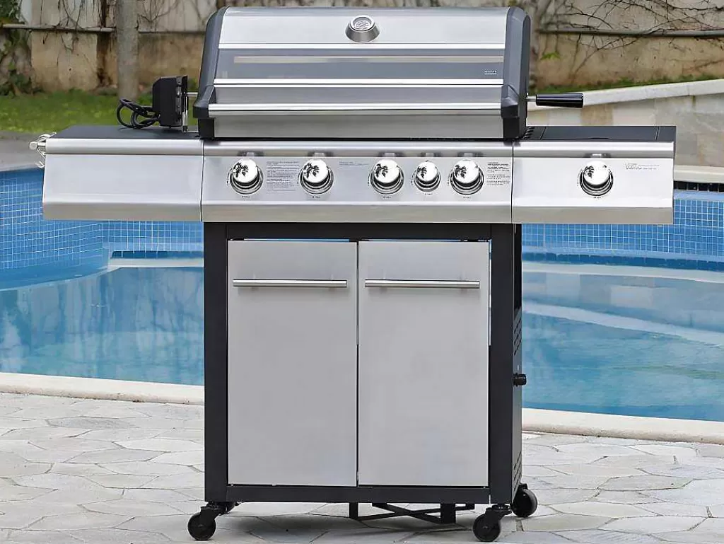 Barbecue, Braseiro De Jardim, Plancha*Vente-unique Barbecue A Gas Com 4 Bicos, 1 Fogao Lateral E 1 Assador 148X56X121 Cm - Roasty