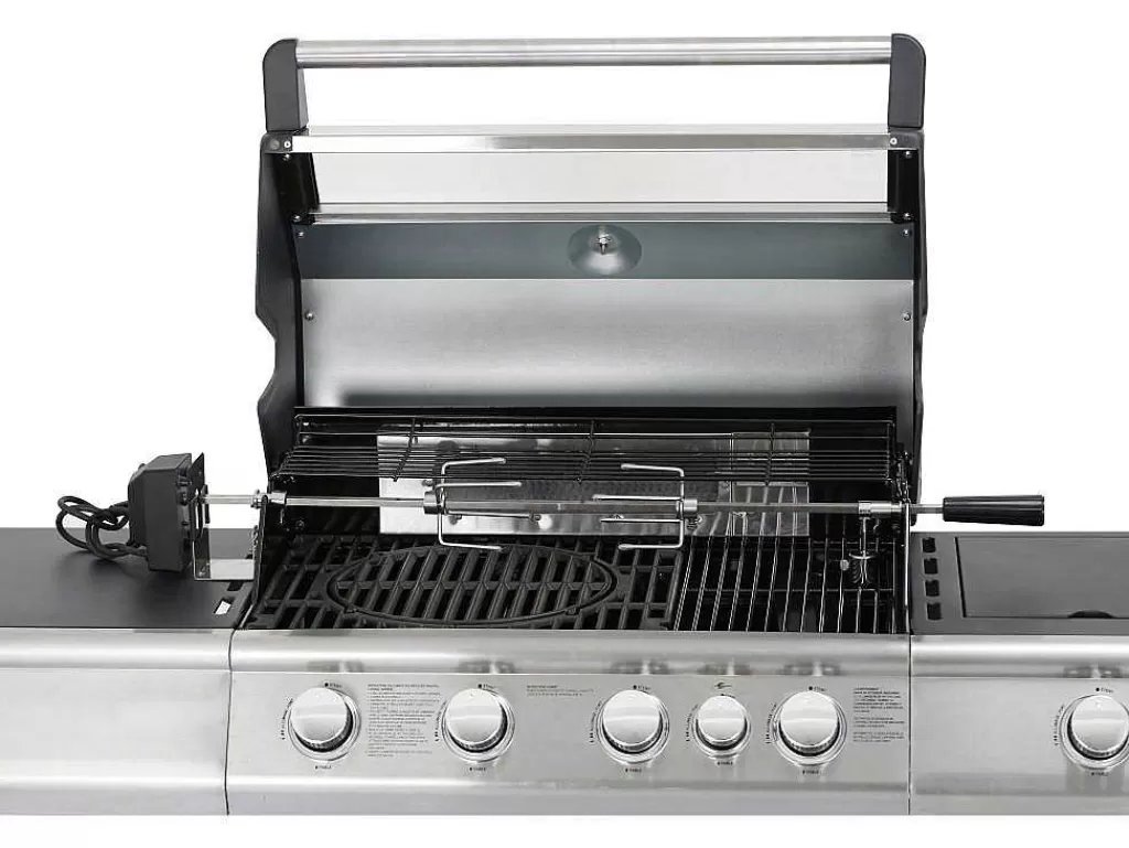 Barbecue, Braseiro De Jardim, Plancha*Vente-unique Barbecue A Gas Com 4 Bicos, 1 Fogao Lateral E 1 Assador 148X56X121 Cm - Roasty
