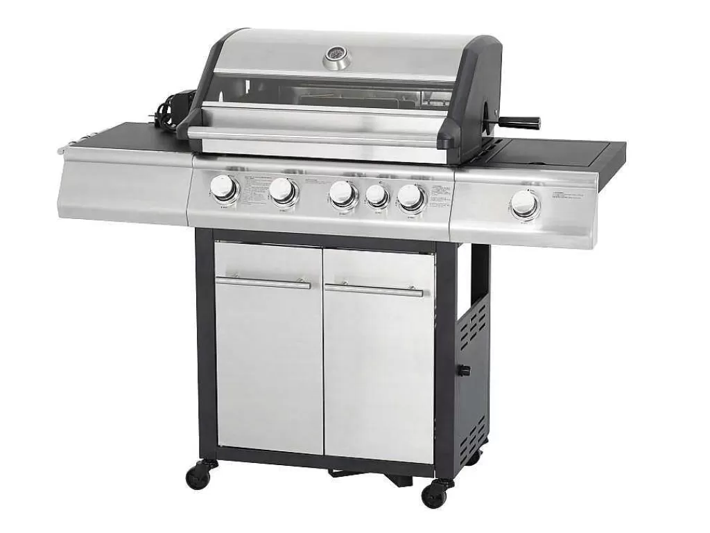 Barbecue, Braseiro De Jardim, Plancha*Vente-unique Barbecue A Gas Com 4 Bicos, 1 Fogao Lateral E 1 Assador 148X56X121 Cm - Roasty