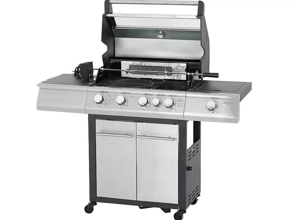 Barbecue, Braseiro De Jardim, Plancha*Vente-unique Barbecue A Gas Com 4 Bicos, 1 Fogao Lateral E 1 Assador 148X56X121 Cm - Roasty