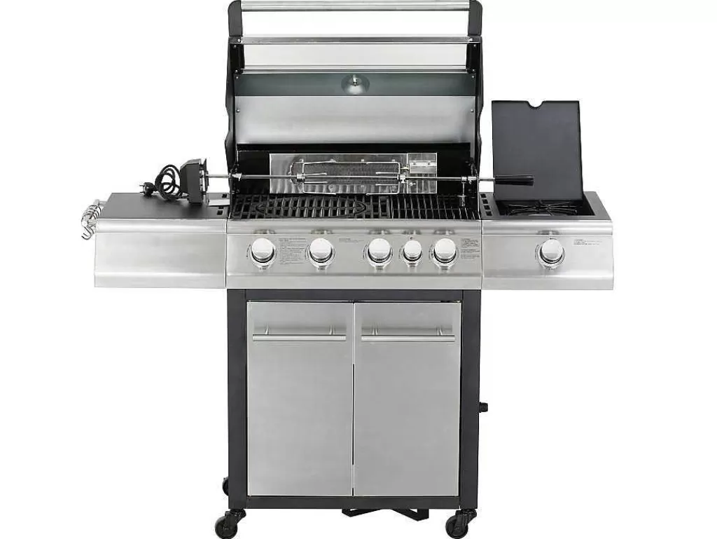 Barbecue, Braseiro De Jardim, Plancha*Vente-unique Barbecue A Gas Com 4 Bicos, 1 Fogao Lateral E 1 Assador 148X56X121 Cm - Roasty