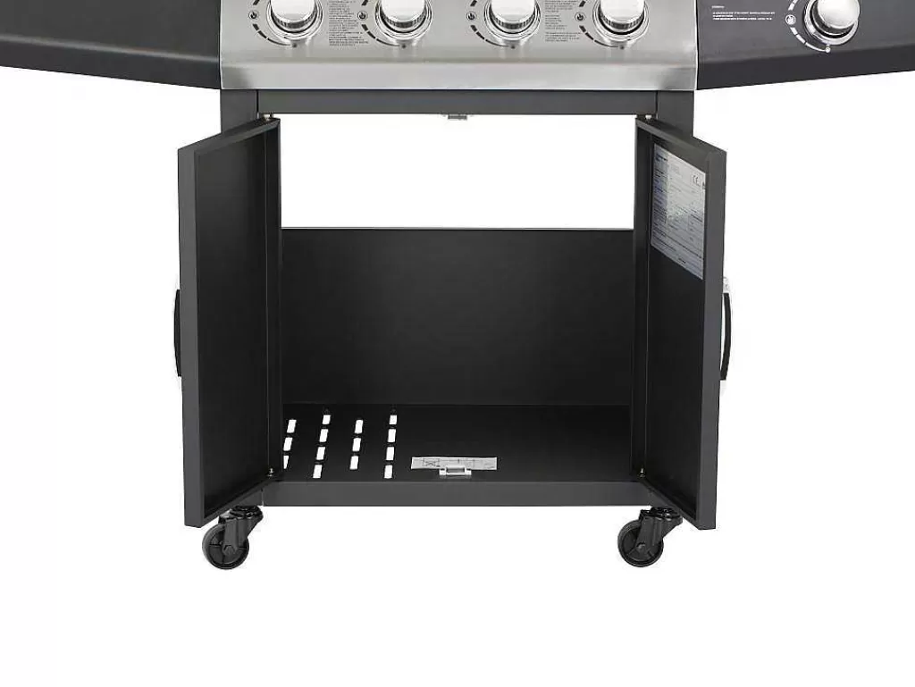 Barbecue, Braseiro De Jardim, Plancha*Vente-unique Barbecue A Gas Com 4 Bicos E 1 Fogao Lateral 143X54X115 Cm - Smoky
