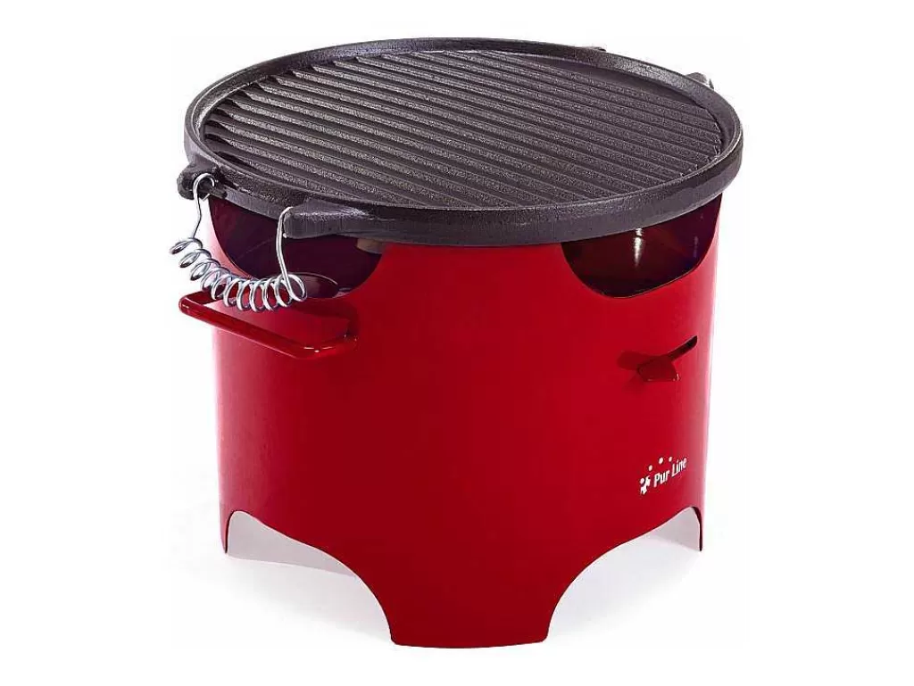 Barbecue, Braseiro De Jardim, Plancha*Purline Barbecue A L'Ethanol 0.5L En Acier Rouge