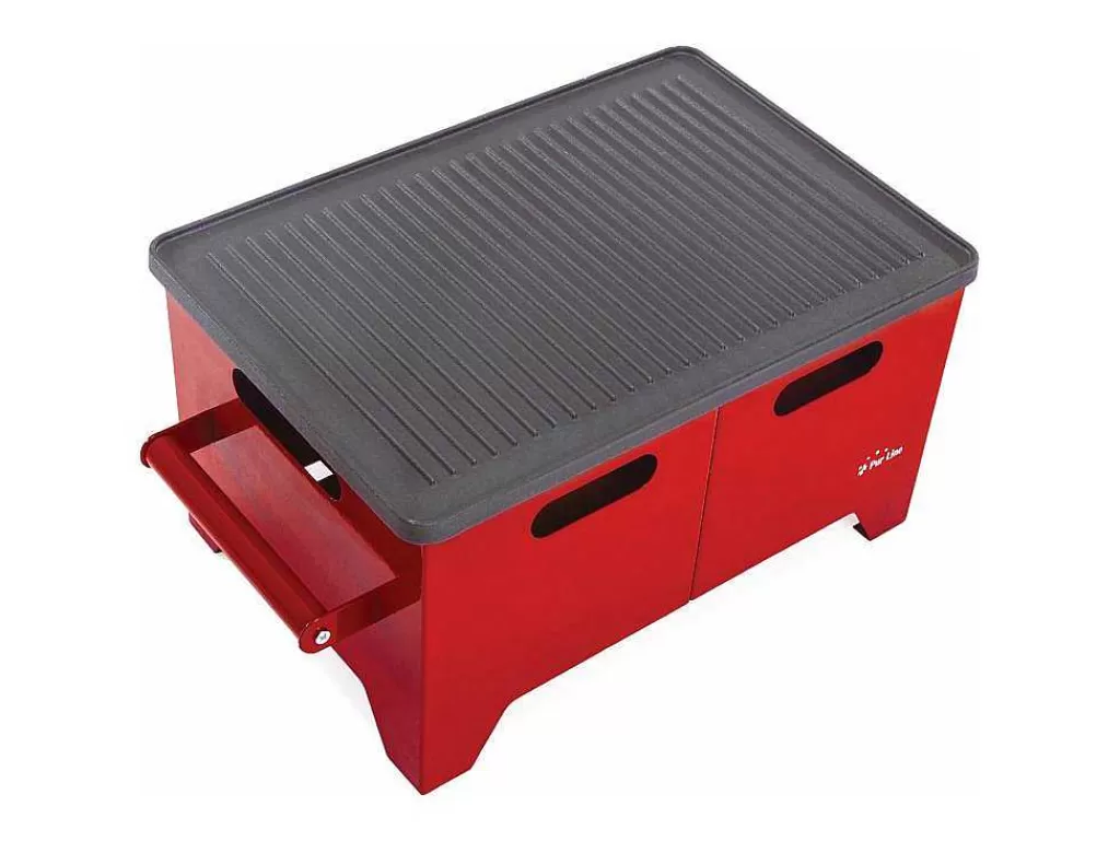 Barbecue, Braseiro De Jardim, Plancha*Purline Barbecue A L'Ethanol 1.2L En Acier Rouge