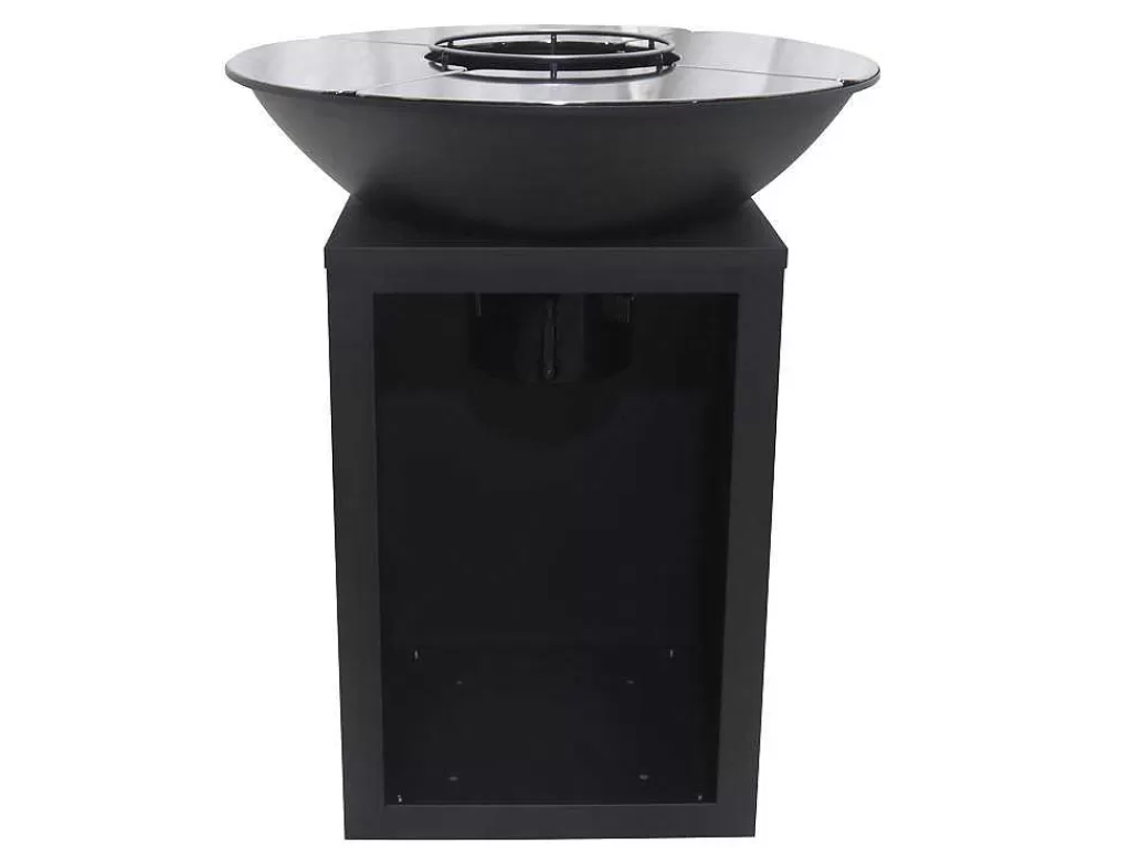 Barbecue, Braseiro De Jardim, Plancha*Vente-unique Barbecue Grelhador Braseiro A Carvao E Madeira Com Arrumação 80 X 80 X 96 Cm Preto - Ignos